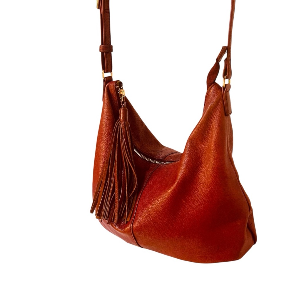 Margot Brand Burgundy Leather Shoulder Bag; IGUC - Picture 3 of 12